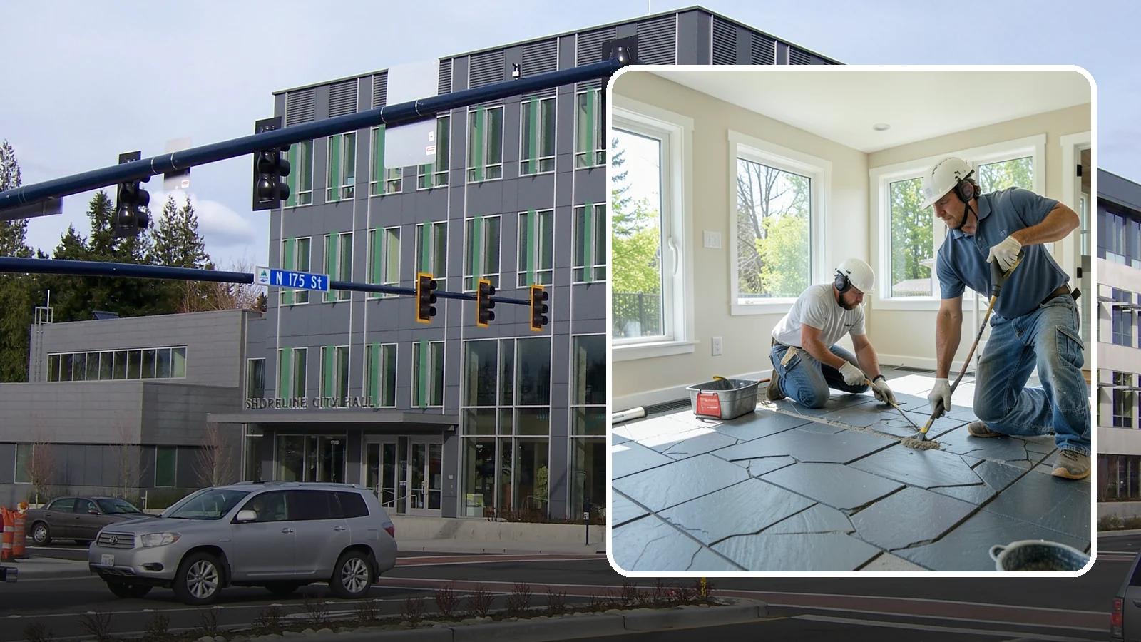Slate Flooring Installation in Shoreline, King County, WA - Rugged slate flooring installation that delivers natural slip resistance and earthy texture for high-traffic areas.