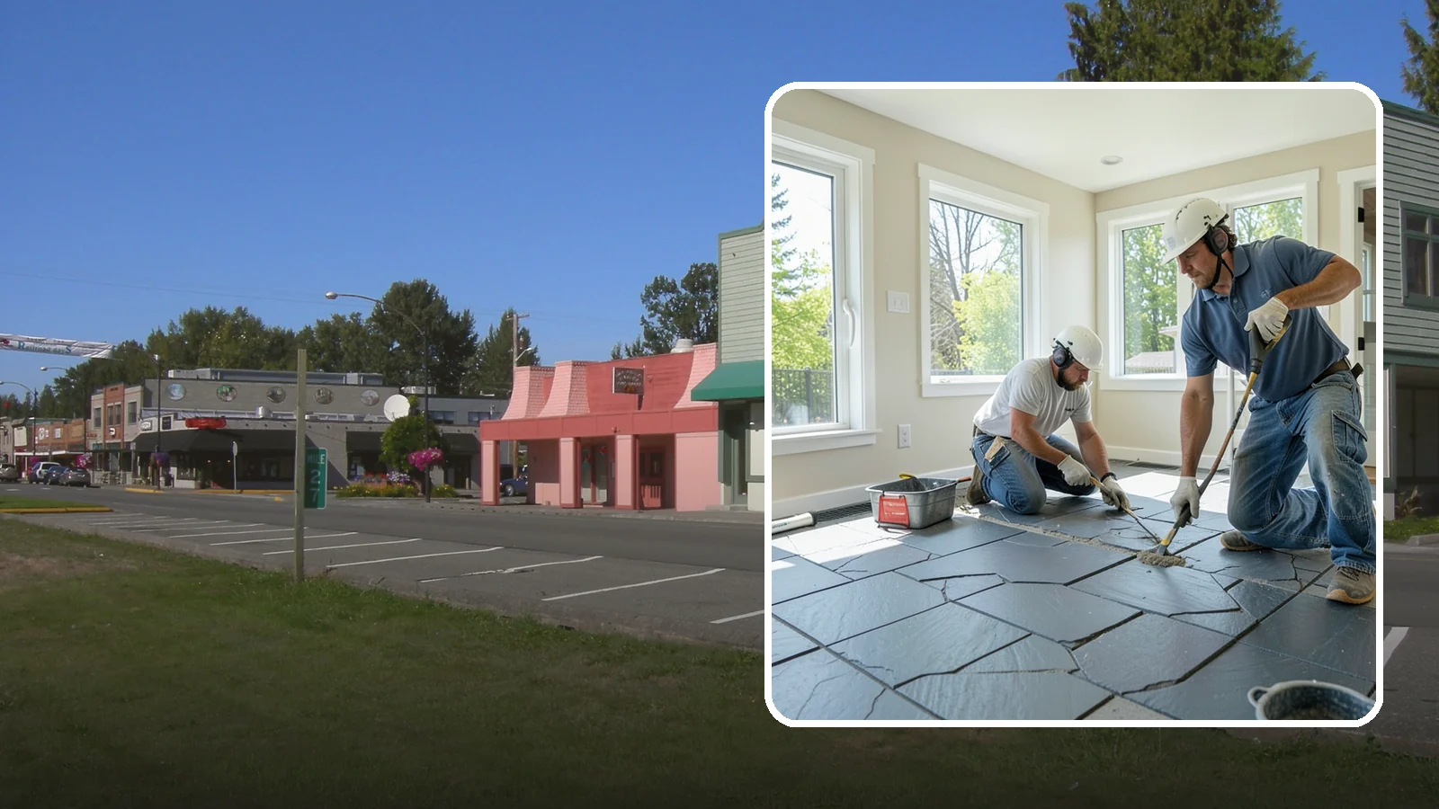 Slate Flooring Installation in Snoqualmie, King County, WA - Rugged slate flooring installation that delivers natural slip resistance and earthy texture for high-traffic areas.
