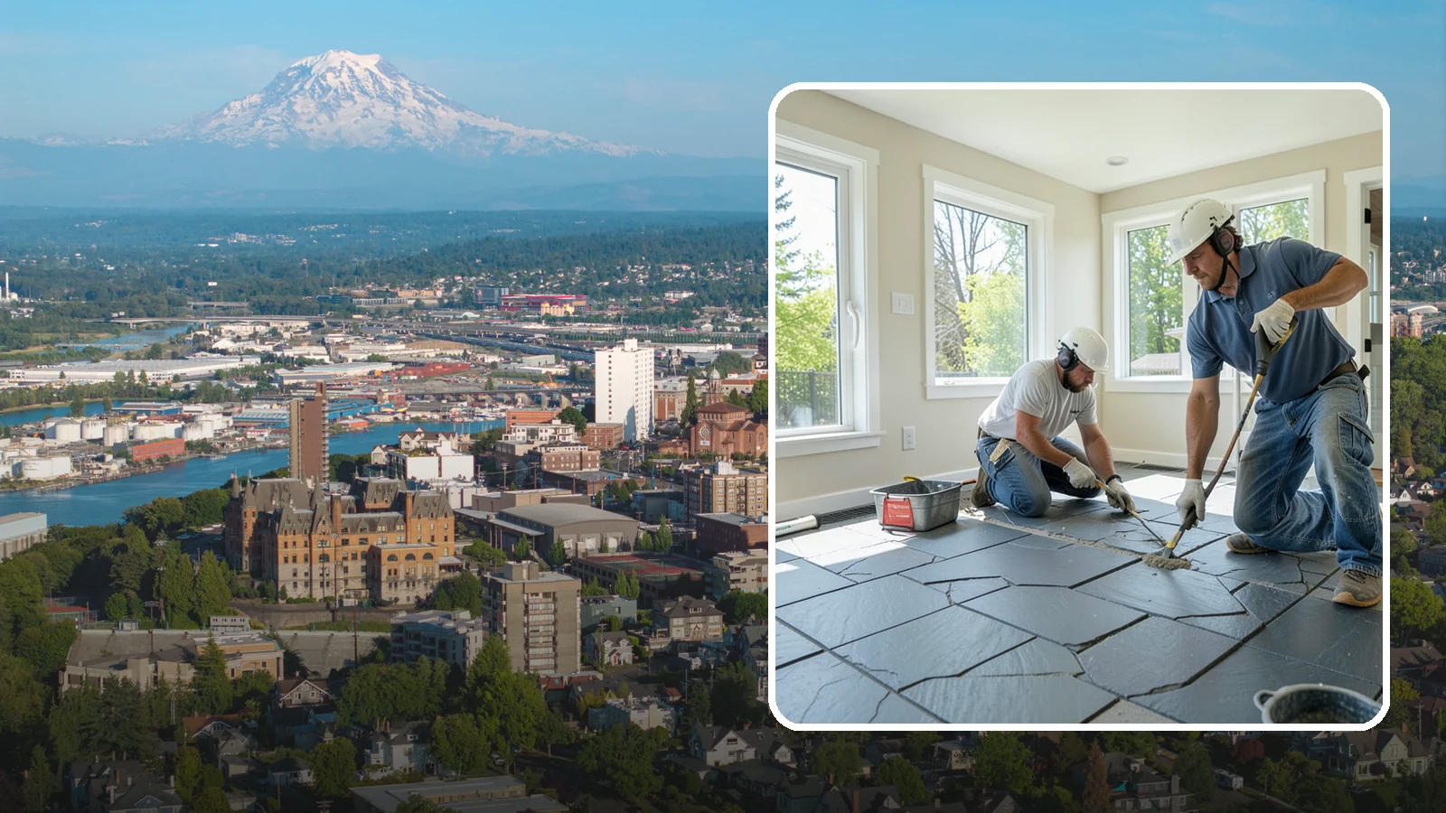 Slate Flooring Installation in Tacoma, Pierce County, WA - Rugged slate flooring installation that delivers natural slip resistance and earthy texture for high-traffic areas.