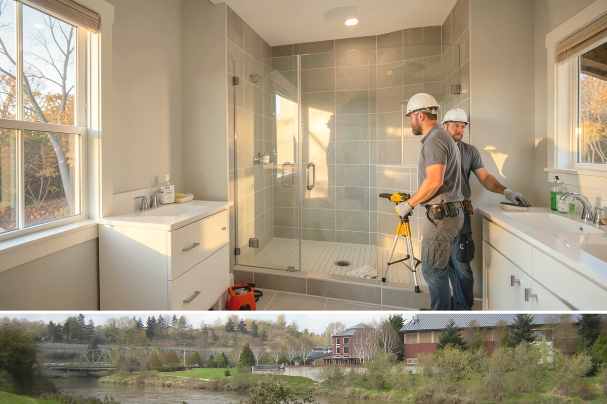 Slate Flooring Installation in Tukwila, King County, WA - Slate floors can be installed year-round and are especially valued heading into the wet season for their wet-grip traction.