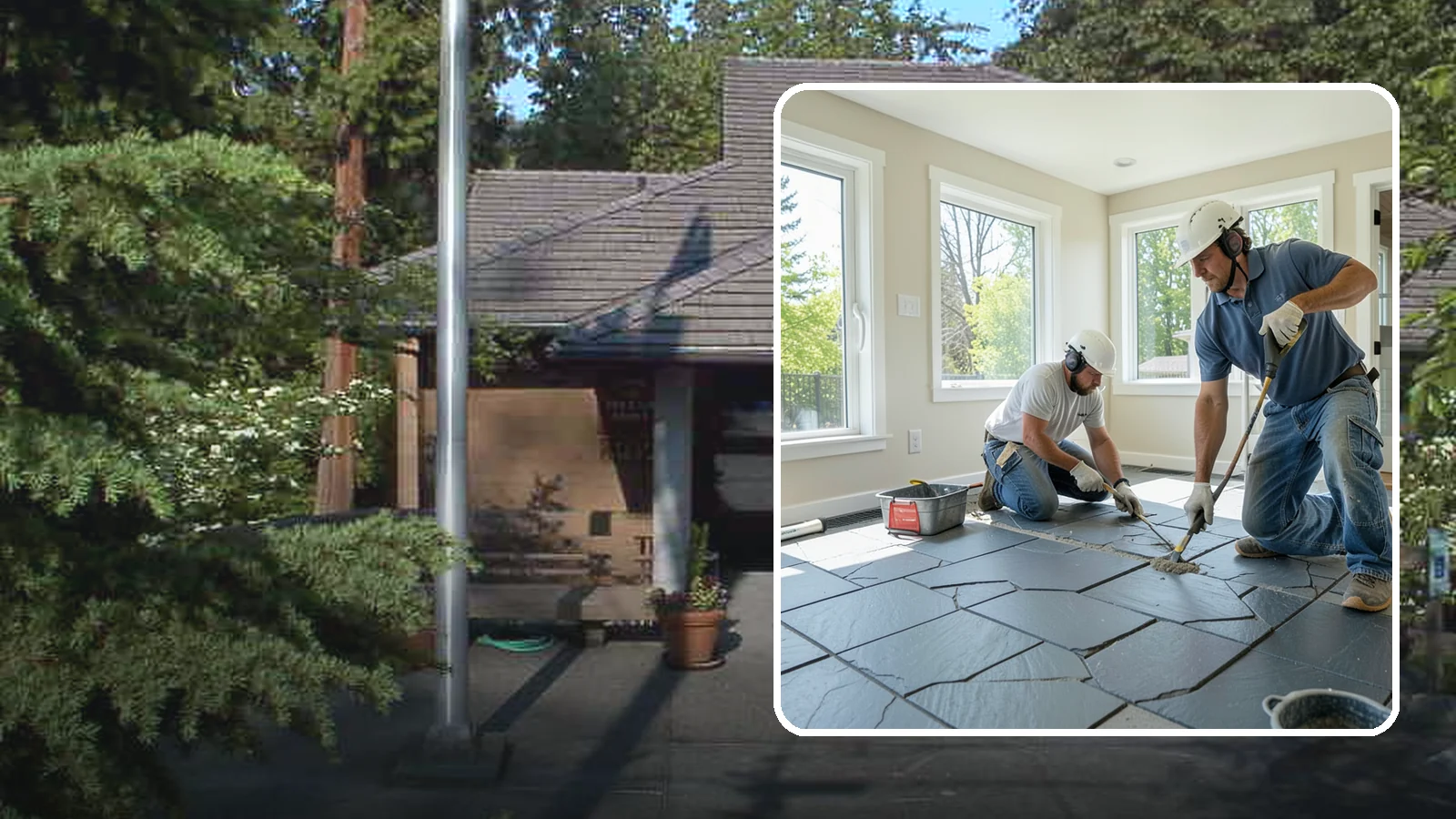 Slate Flooring Installation in Yarrow Point, King County, WA - Rugged slate flooring installation that delivers natural slip resistance and earthy texture for high-traffic areas.