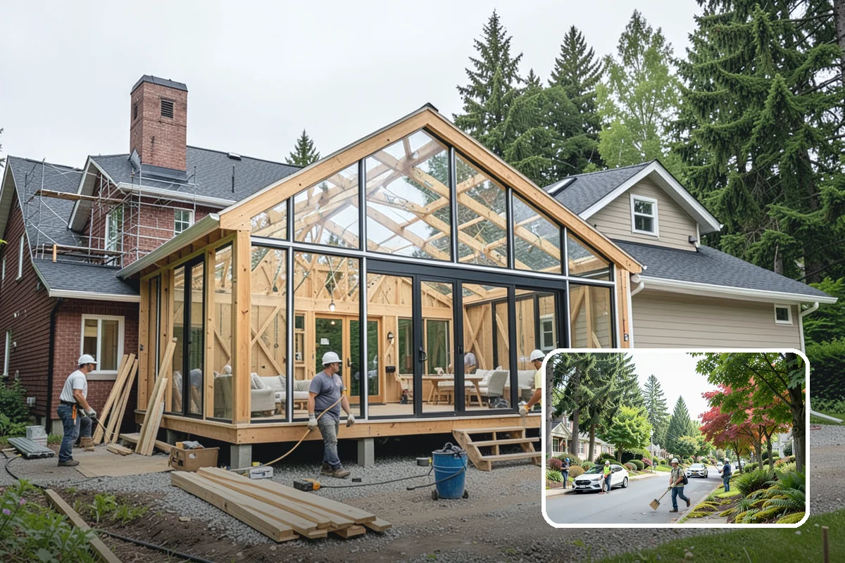 Sliding Glass Door Installation in Beaux Arts Village, King County, WA - Broad glass expanse without swing clearance