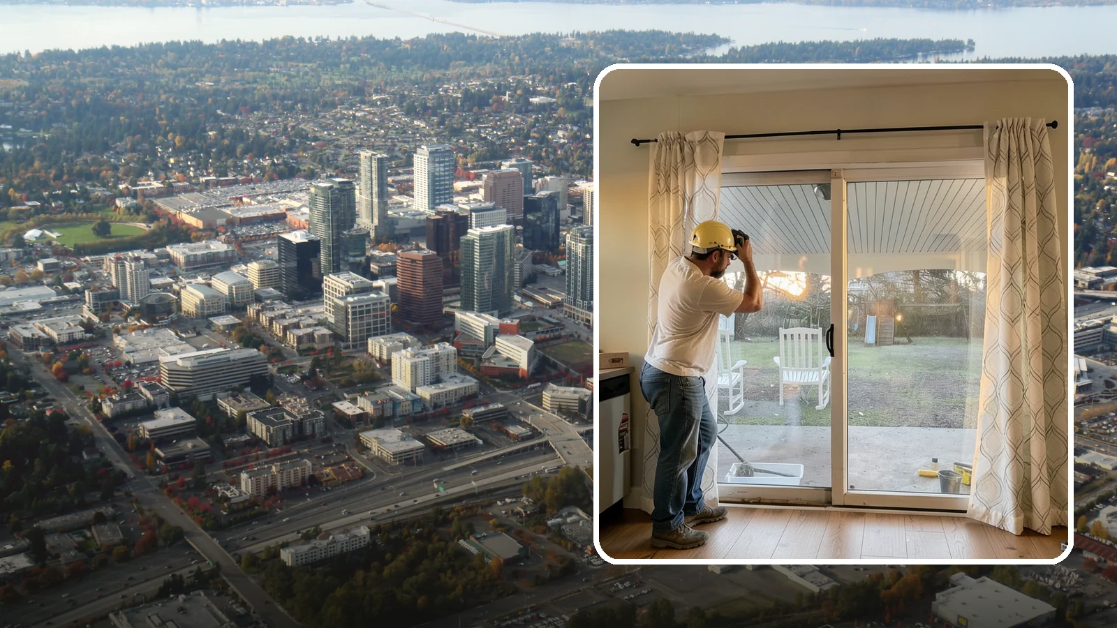 Sliding Glass Door Installation in Bellevue, King County, WA - Space-saving sliding glass doors that maximize light and glide smoothly for easy backyard access.