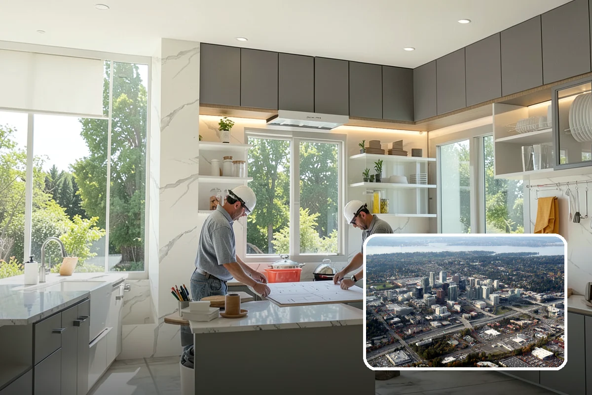 Sliding Glass Door Installation in Bellevue, King County, WA - Broad glass expanse without swing clearance