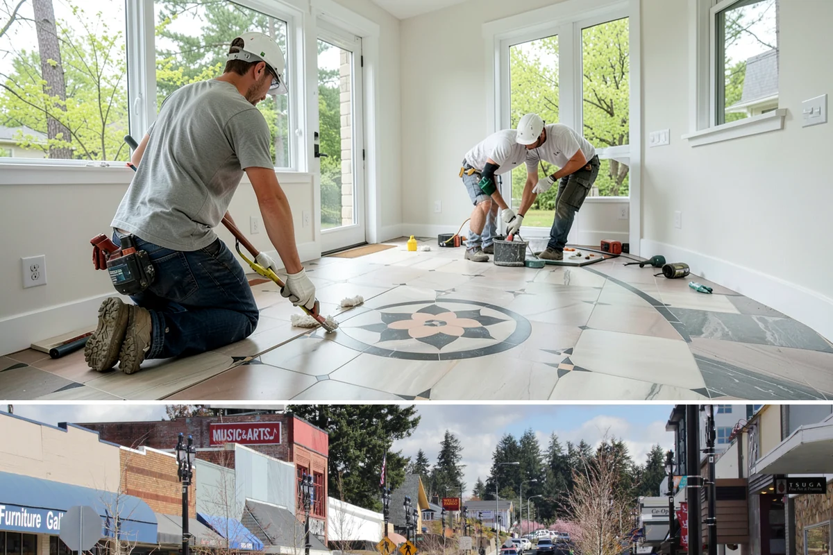 Sliding Glass Door Installation in Bothell, King County, WA - Warmer, drier months keep the opening protected during install, though we can weather-tent the work when needed.