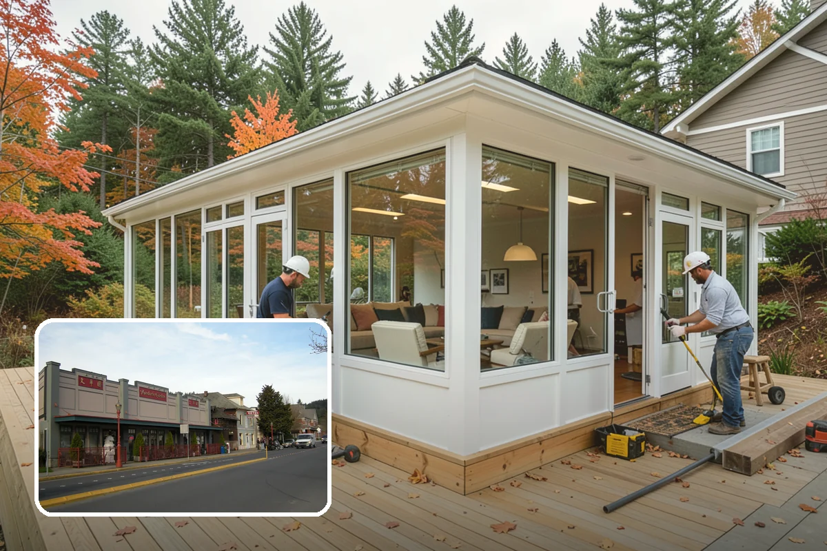 Sliding Glass Door Installation in Issaquah, King County, WA - Broad glass expanse without swing clearance