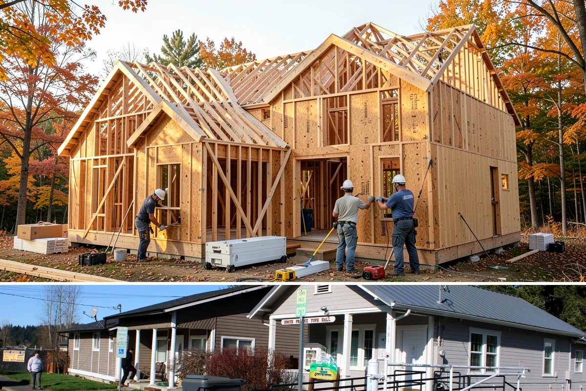 Sliding Glass Door Installation in South Prairie, Pierce County, WA - Warmer, drier months keep the opening protected during install, though we can weather-tent the work when needed.