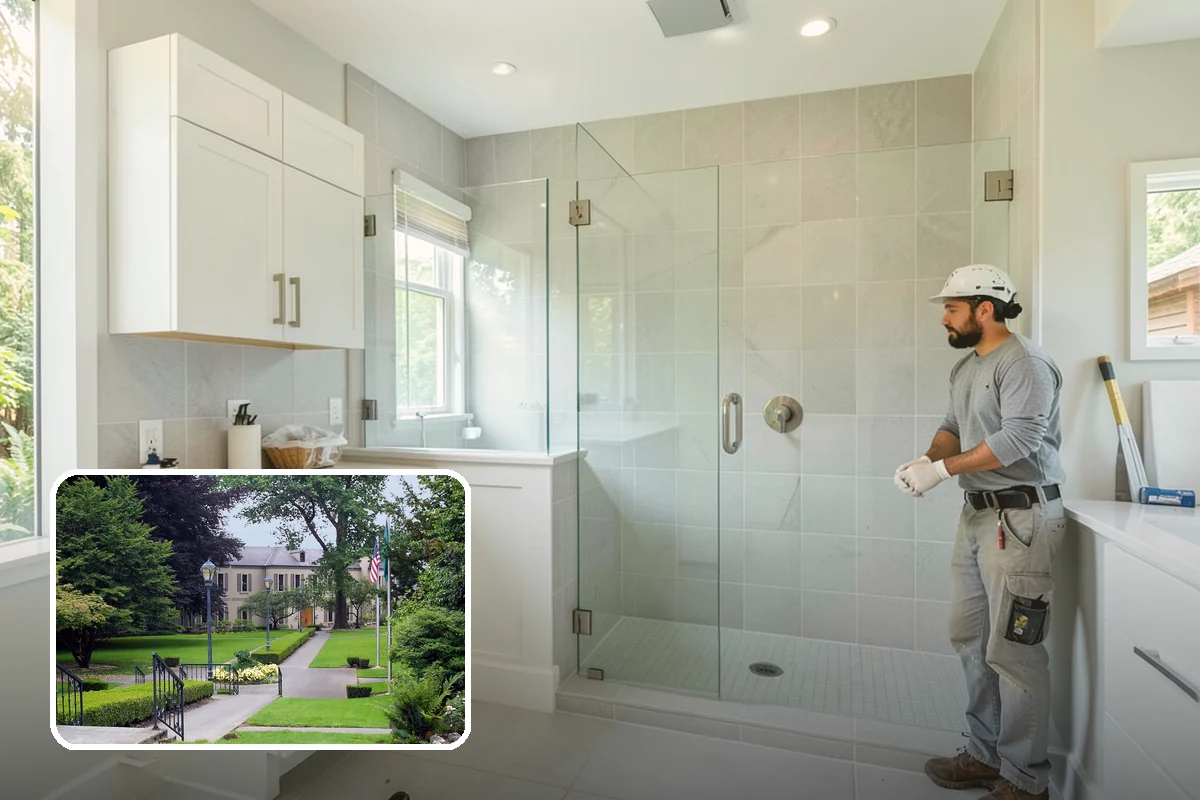 Small Bathroom Remodel in Woodinville, King County, WA - Creates a sense of openness in a tight footprint