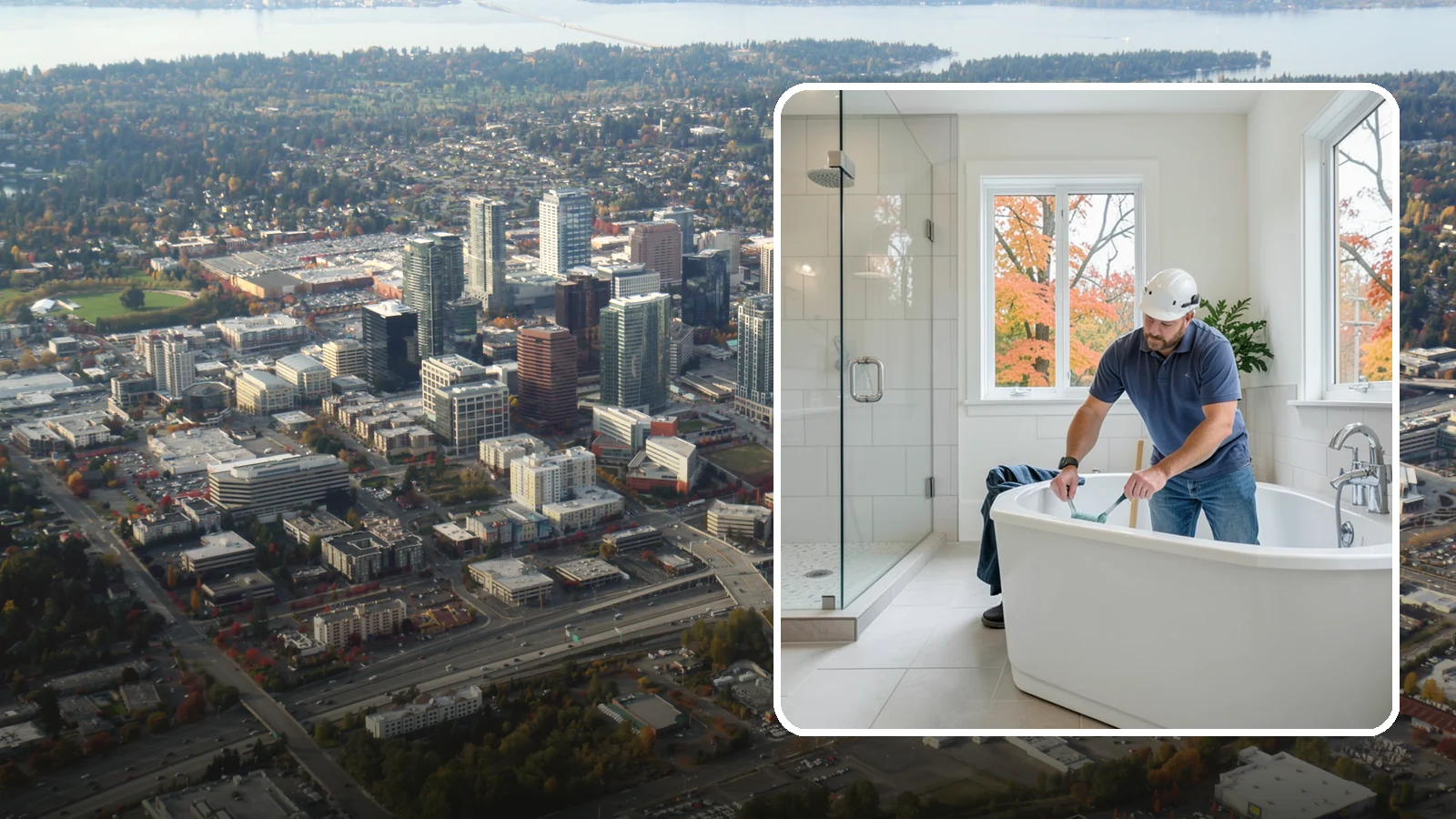 Soaking Tub Installation in Bellevue, King County, WA - A soaking tub installation adds a deep, immersive tub built for long, restful baths.