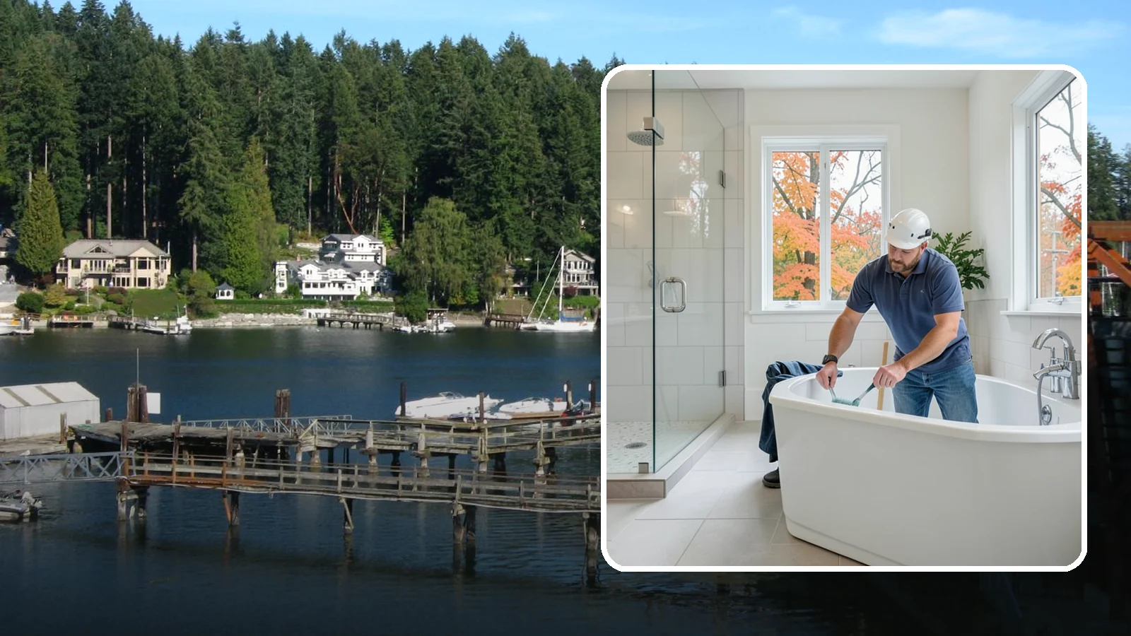 Soaking Tub Installation in Gig Harbor, Pierce County, WA - A soaking tub installation adds a deep, immersive tub built for long, restful baths.
