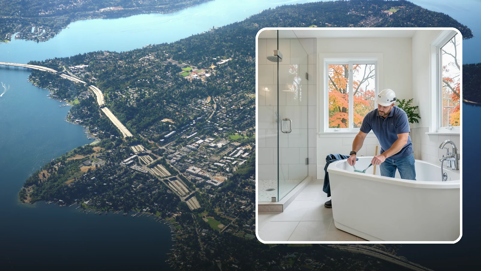 Soaking Tub Installation in Mercer Island, King County, WA - A soaking tub installation adds a deep, immersive tub built for long, restful baths.