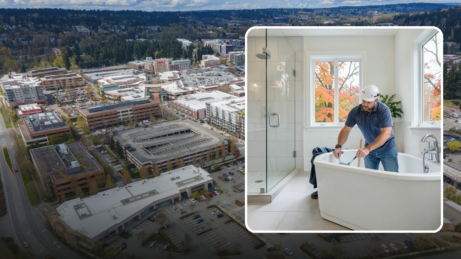 Soaking Tub Installation in Redmond, King County, WA - A soaking tub installation adds a deep, immersive tub built for long, restful baths.