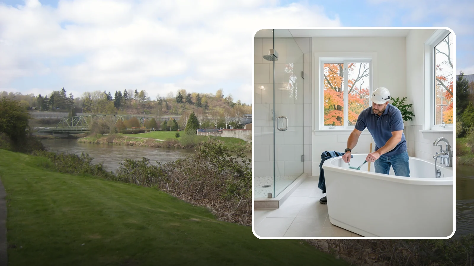 Soaking Tub Installation in Tukwila, King County, WA - A soaking tub installation adds a deep, immersive tub built for long, restful baths.