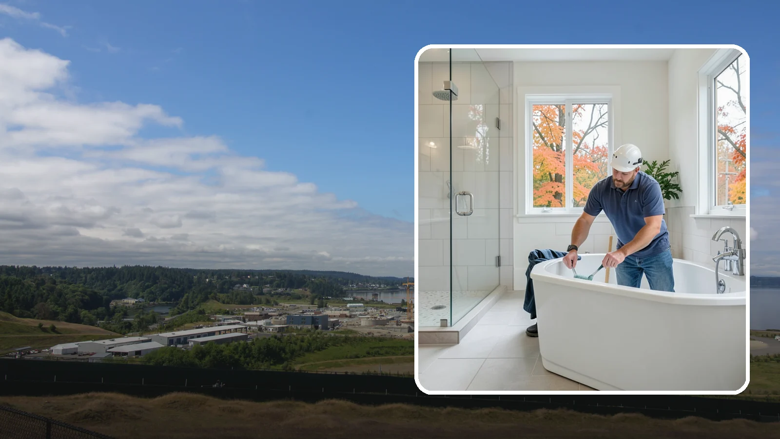 Soaking Tub Installation in University Place, Pierce County, WA - A soaking tub installation adds a deep, immersive tub built for long, restful baths.