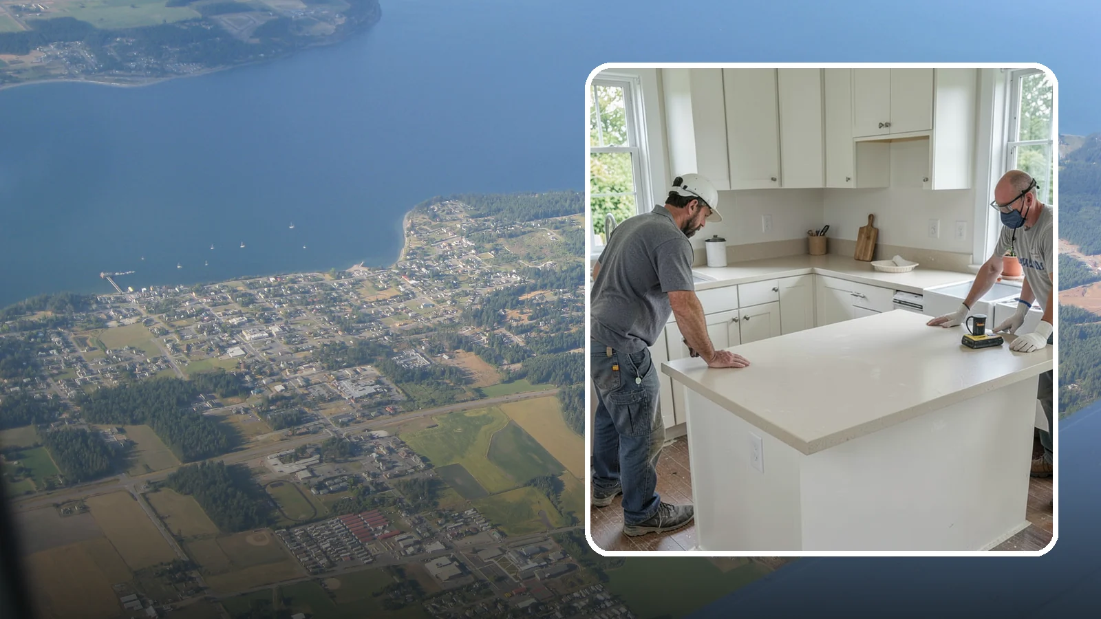 Soapstone Countertop Installation in Coupeville, Island County, WA - Rich soapstone countertop installation offering a soft matte finish with natural heat and stain resistance.