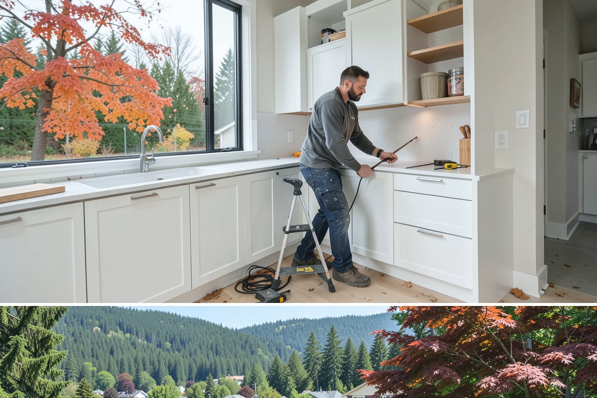 Soapstone Countertop Installation in Index, Snohomish County, WA - Soapstone installs indoors year-round, unaffected by the wet Western Washington climate.