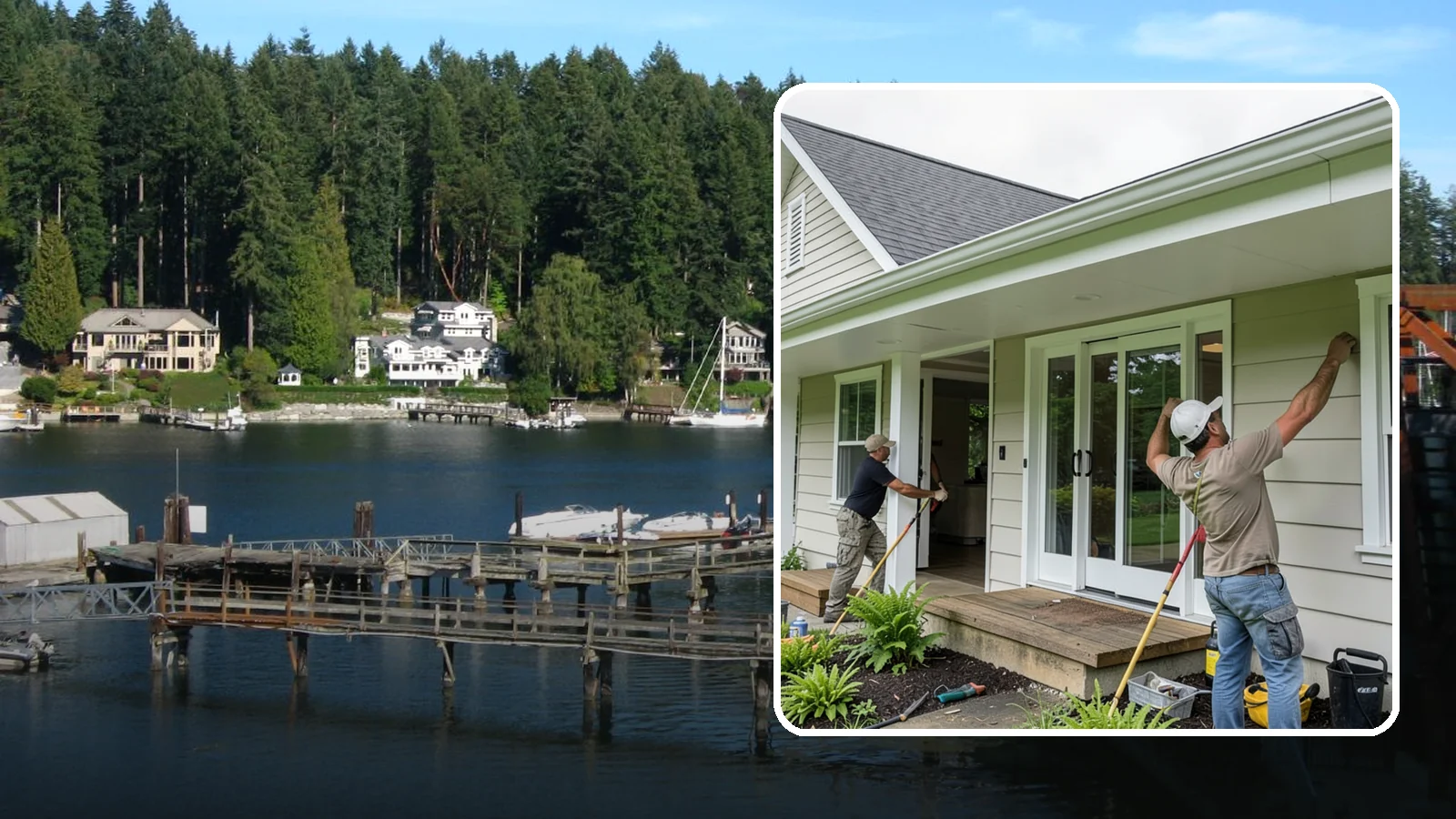Soffit Repair in Gig Harbor, Pierce County, WA - Soffit repair that restores the ventilated underside of your eaves and keeps pests out.