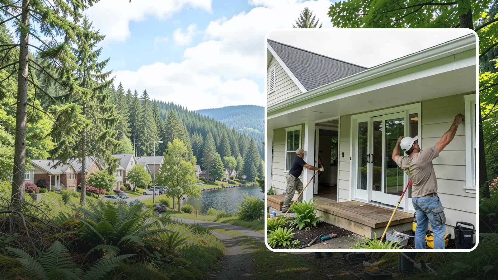 Soffit Repair in Lake Forest Park, King County, WA - Soffit repair that restores the ventilated underside of your eaves and keeps pests out.