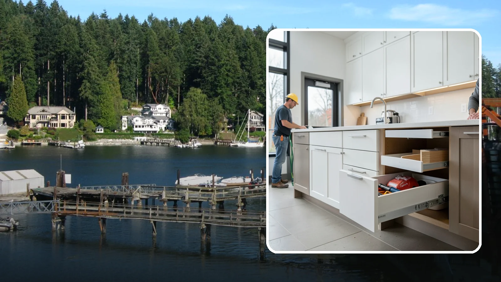 Soft-Close Drawer Upgrade in Gig Harbor, Pierce County, WA - Replacing standard drawer glides with soft-close slides for smooth, silent, full-extension drawer operation.