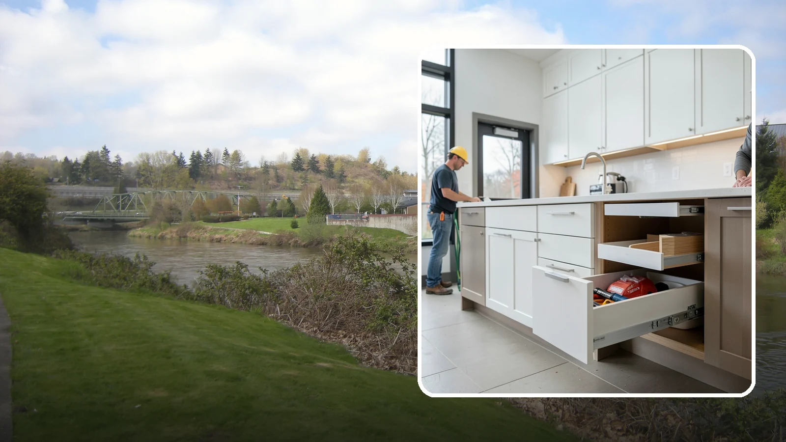 Soft-Close Drawer Upgrade in Tukwila, King County, WA - Replacing standard drawer glides with soft-close slides for smooth, silent, full-extension drawer operation.