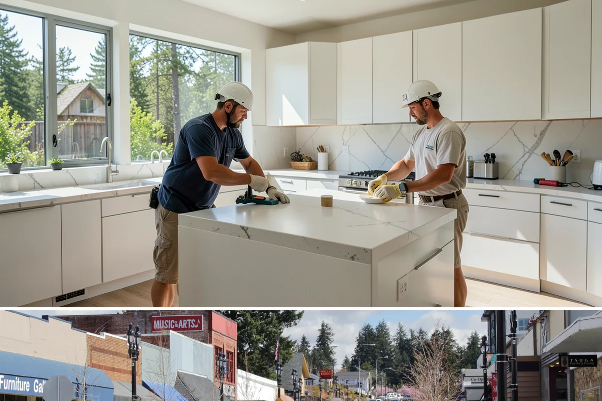 Soft-Close Hinge Installation in Bothell, King County, WA - This small upgrade can be scheduled any time of year with essentially no seasonal constraints.