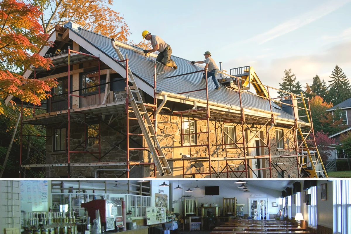 Solar Tube Installation in Black Diamond, King County, WA - Installation is best done in dry weather so the rooftop dome is flashed and sealed without rain intrusion.