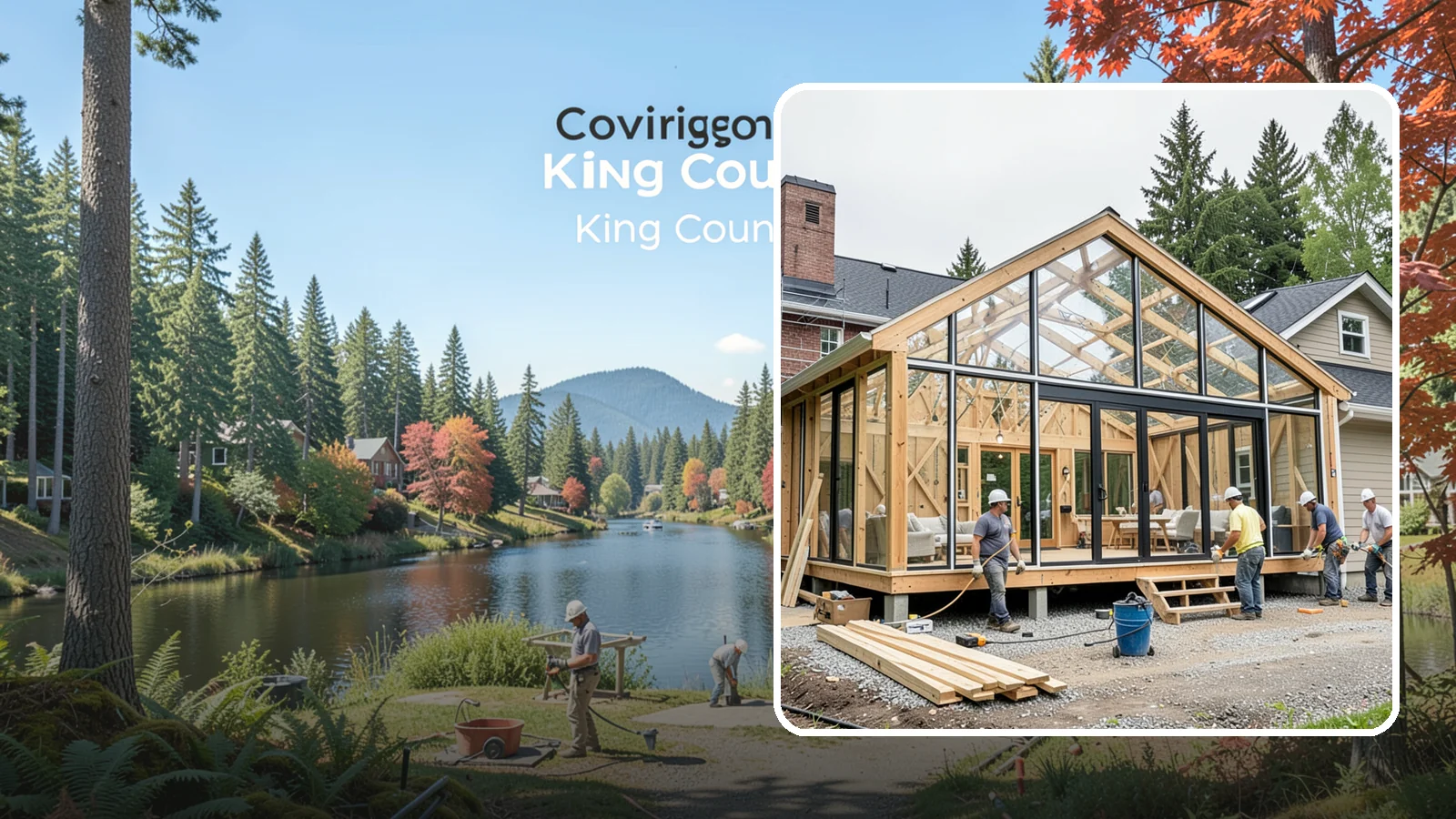 Solarium Construction in Covington, King County, WA - A glass-roofed, glass-walled room built to capture maximum sunlight and warmth.