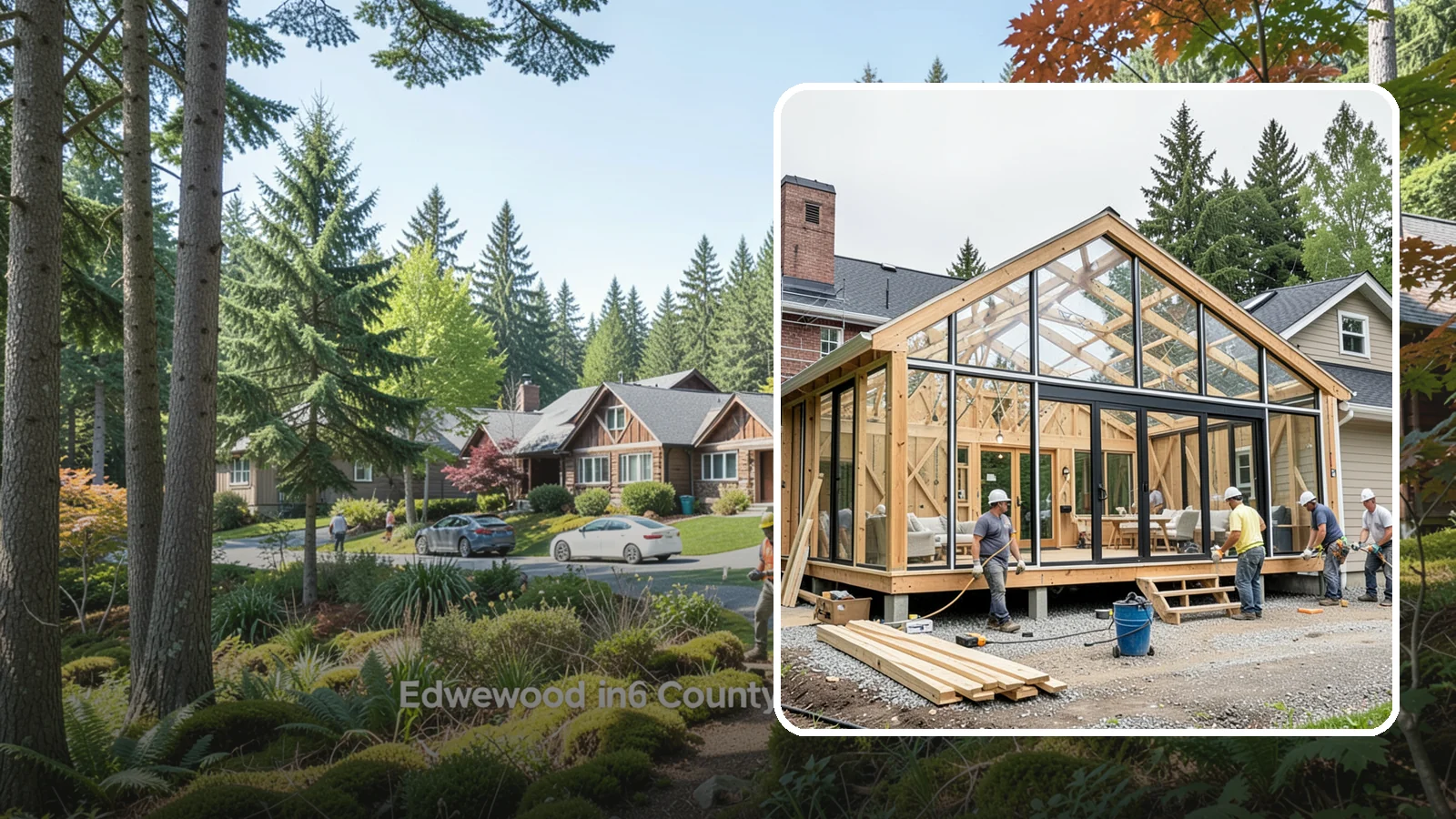 Solarium Construction in Edgewood, Pierce County, WA - A glass-roofed, glass-walled room built to capture maximum sunlight and warmth.