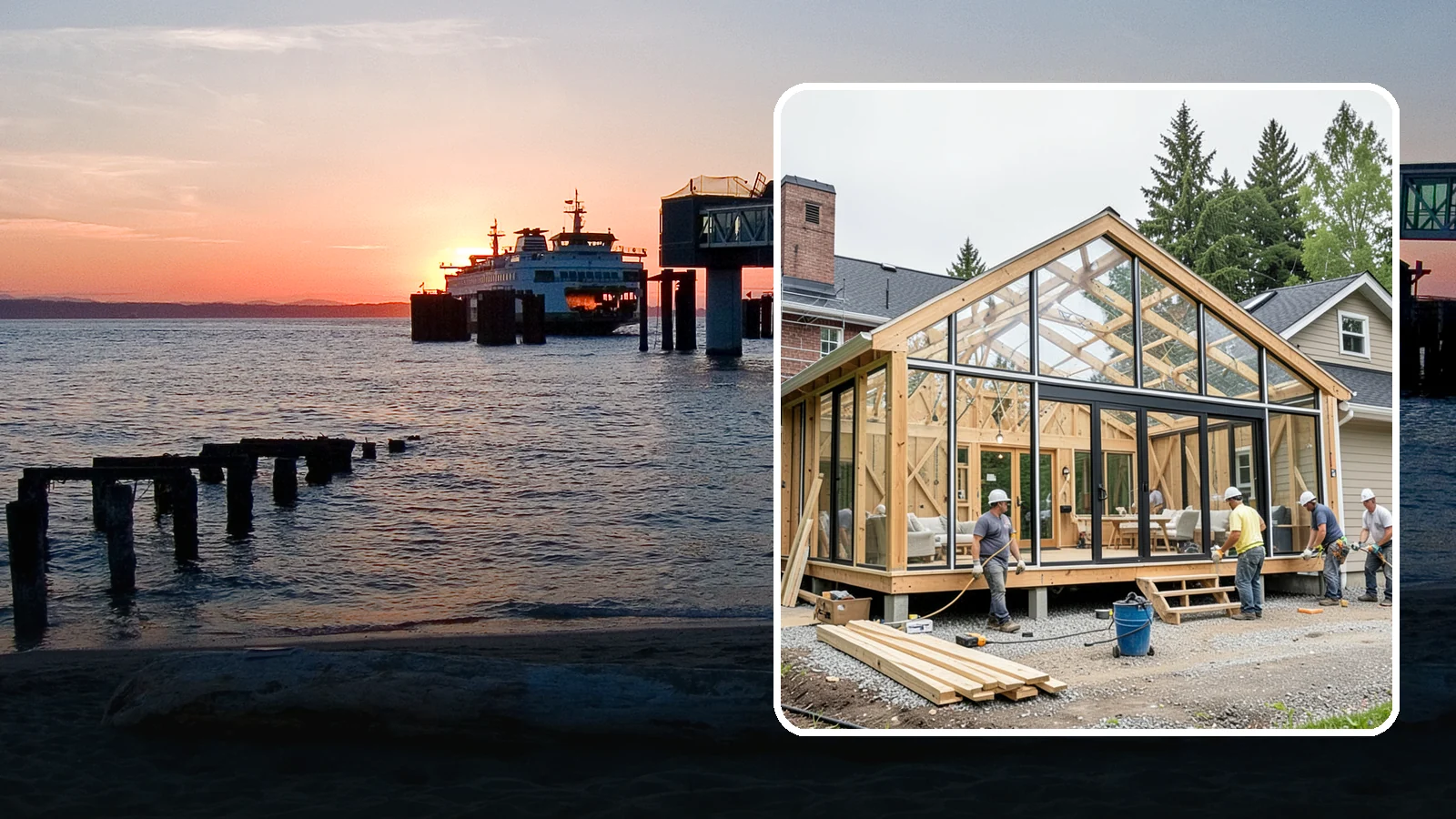 Solarium Construction in Edmonds, Snohomish County, WA - A glass-roofed, glass-walled room built to capture maximum sunlight and warmth.