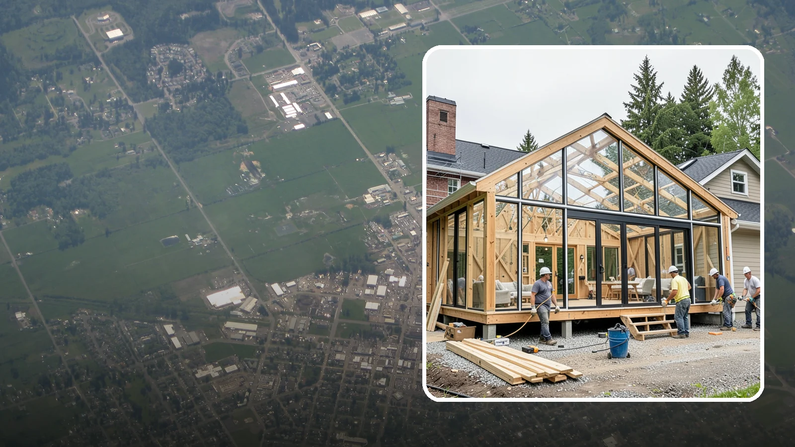 Solarium Construction in Enumclaw, King County, WA - A glass-roofed, glass-walled room built to capture maximum sunlight and warmth.