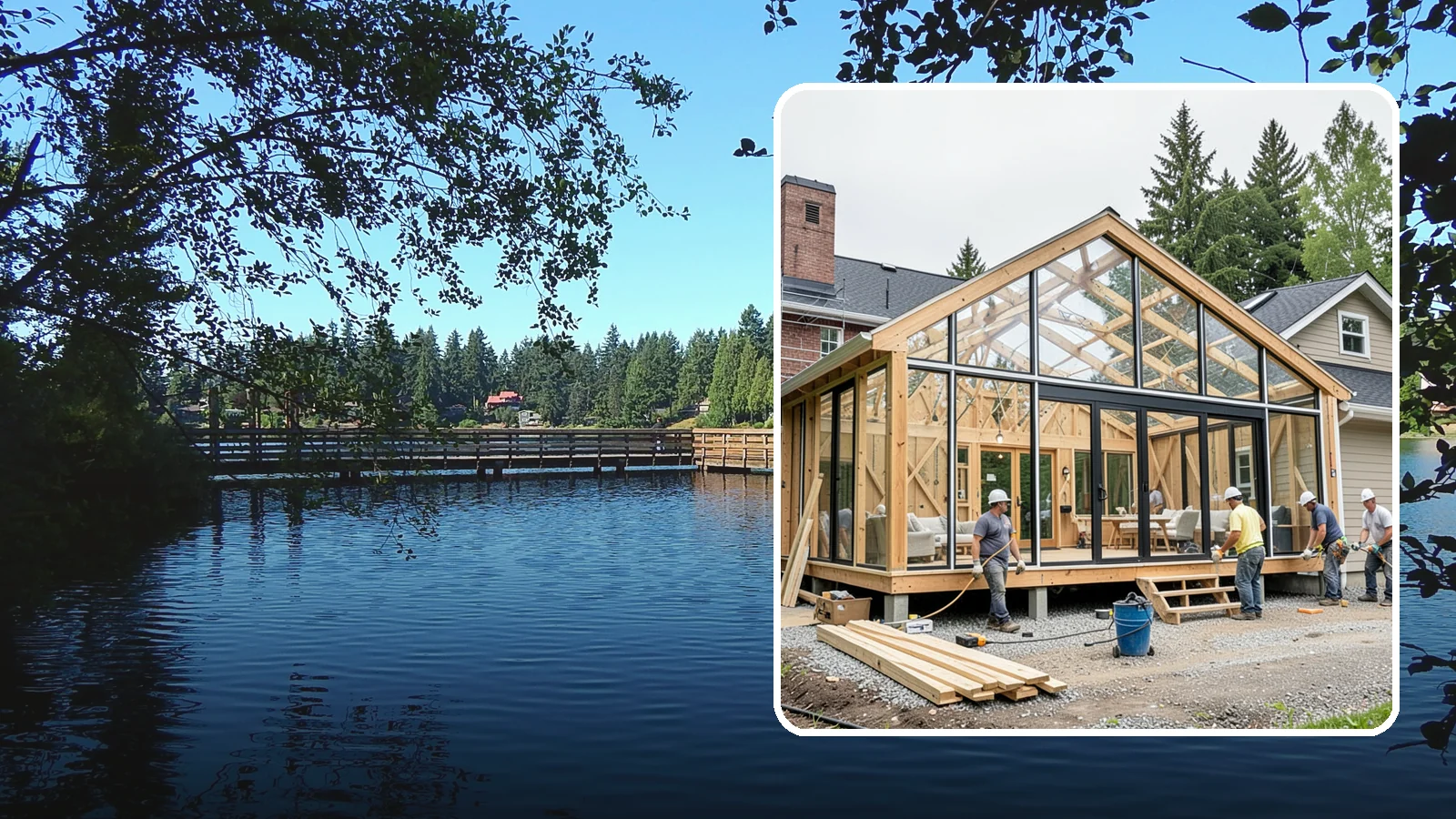 Solarium Construction in Federal Way, King County, WA - A glass-roofed, glass-walled room built to capture maximum sunlight and warmth.