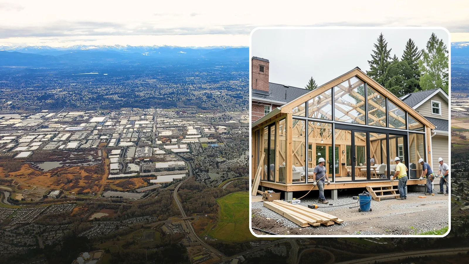 Solarium Construction in Kent, King County, WA - A glass-roofed, glass-walled room built to capture maximum sunlight and warmth.