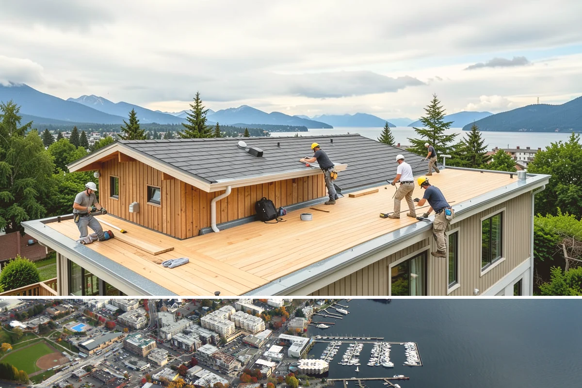 Solarium Construction in Kirkland, King County, WA - Glass-roof installation is scheduled for dry weather to guarantee watertight seals before the rains return.
