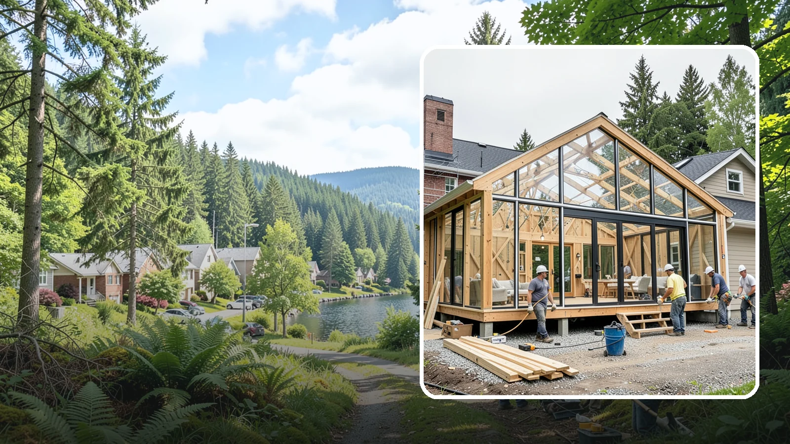 Solarium Construction in Lake Forest Park, King County, WA - A glass-roofed, glass-walled room built to capture maximum sunlight and warmth.