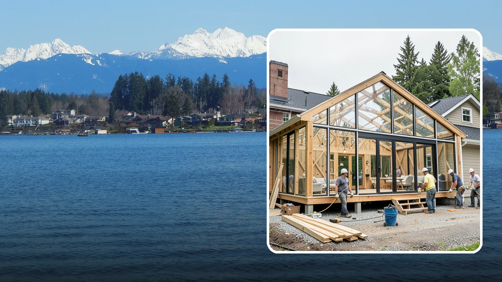 Solarium Construction in Lake Stevens, Snohomish County, WA - A glass-roofed, glass-walled room built to capture maximum sunlight and warmth.