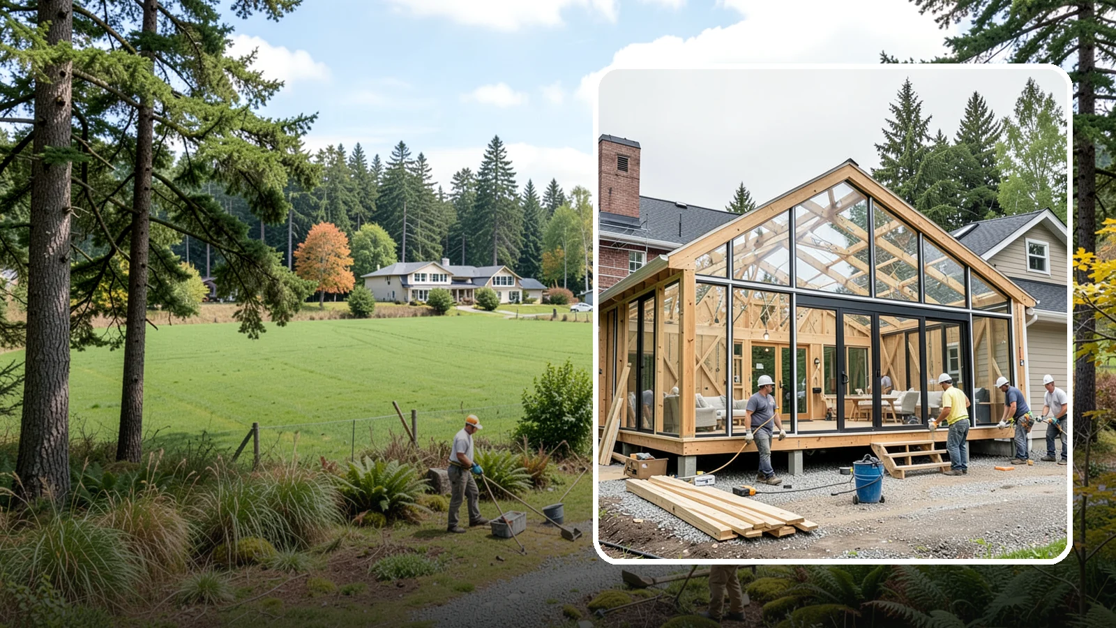 Solarium Construction in Lyman, Skagit County, WA - A glass-roofed, glass-walled room built to capture maximum sunlight and warmth.