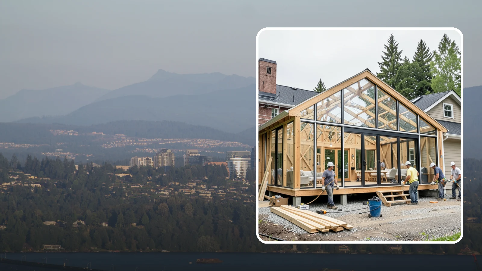 Solarium Construction in Medina, King County, WA - A glass-roofed, glass-walled room built to capture maximum sunlight and warmth.
