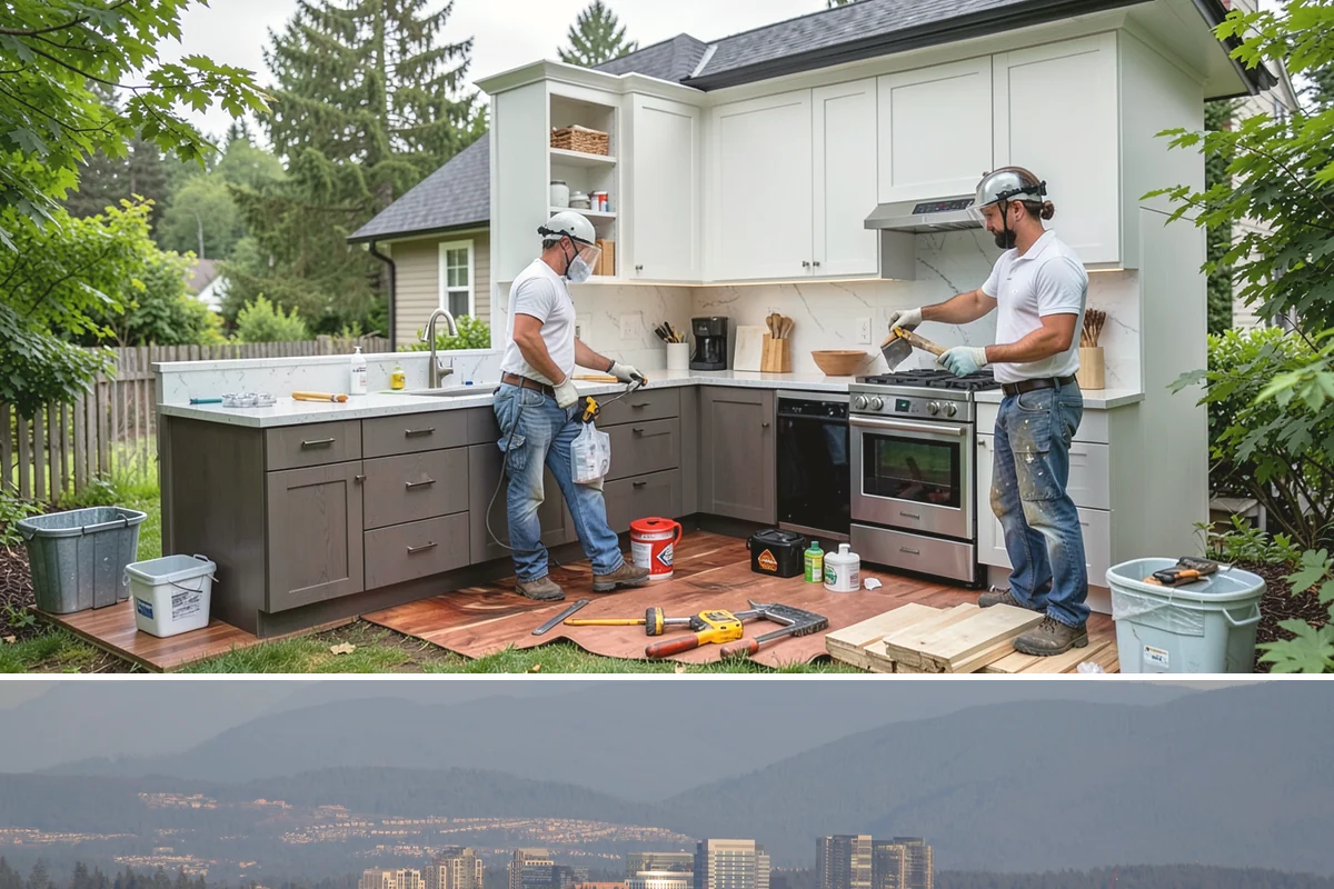 Solarium Construction in Medina, King County, WA - Glass-roof installation is scheduled for dry weather to guarantee watertight seals before the rains return.