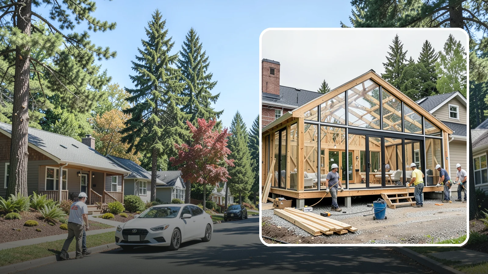 Solarium Construction in Orting, Pierce County, WA - A glass-roofed, glass-walled room built to capture maximum sunlight and warmth.
