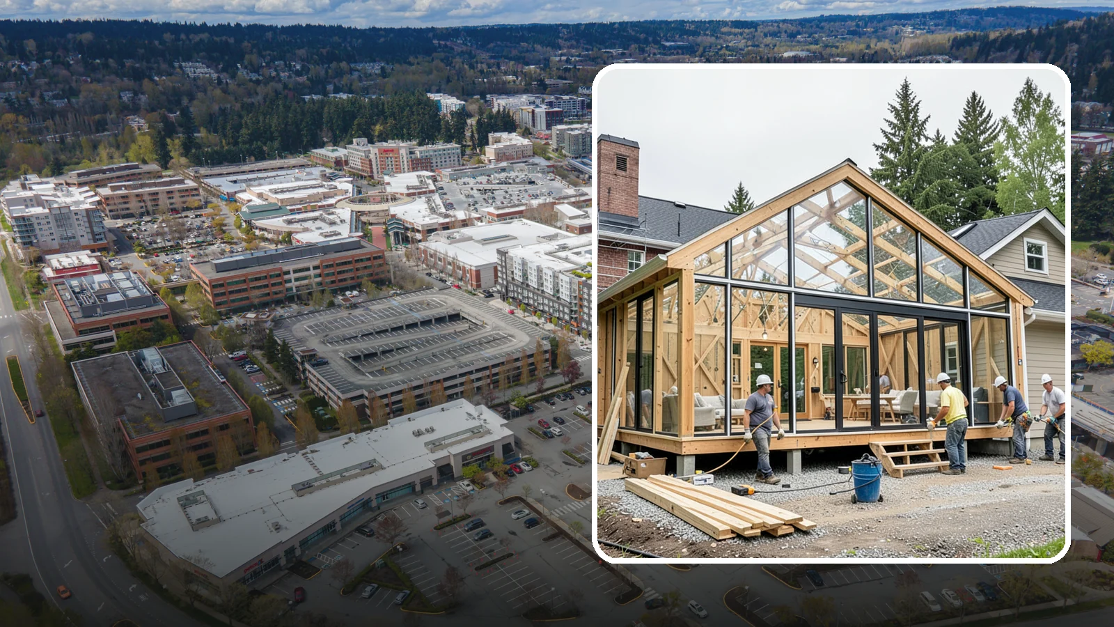 Solarium Construction in Redmond, King County, WA - A glass-roofed, glass-walled room built to capture maximum sunlight and warmth.