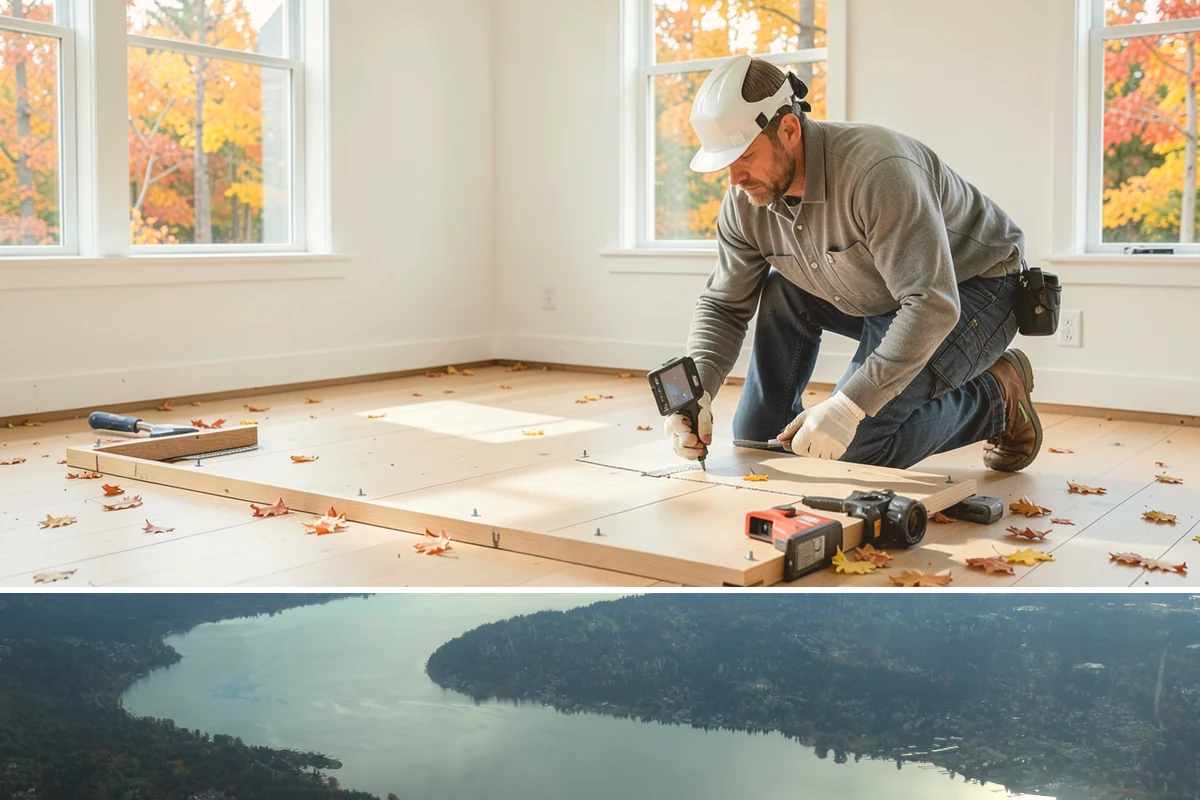 Solarium Construction in Sammamish, King County, WA - Glass-roof installation is scheduled for dry weather to guarantee watertight seals before the rains return.