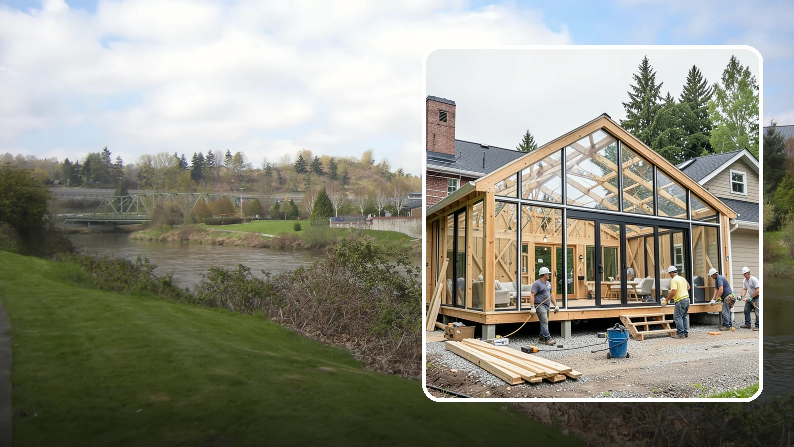 Solarium Construction in Tukwila, King County, WA - A glass-roofed, glass-walled room built to capture maximum sunlight and warmth.