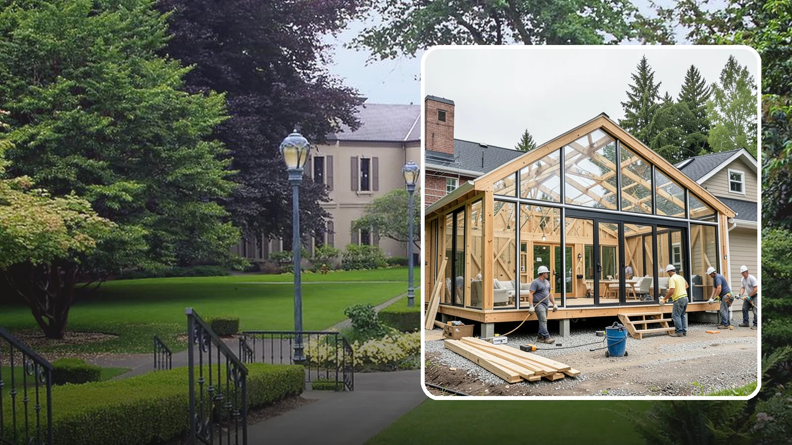 Solarium Construction in Woodinville, King County, WA - A glass-roofed, glass-walled room built to capture maximum sunlight and warmth.