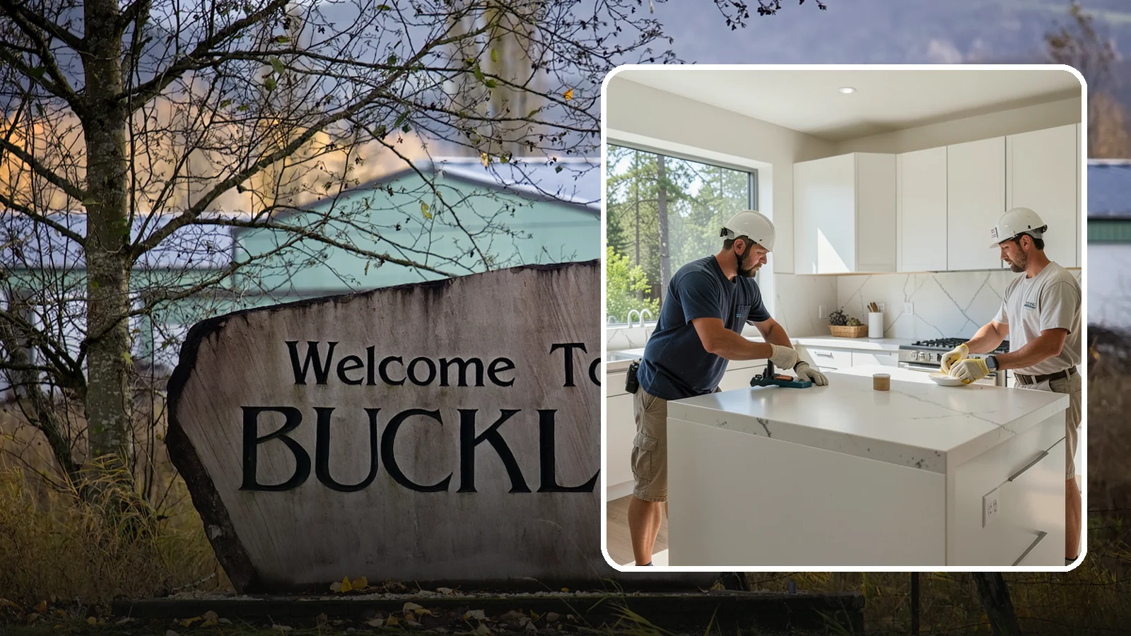 Solid Surface Countertop Installation in Buckley, Pierce County, WA - Seamless solid surface countertop installation with integrated sinks and virtually invisible joints.