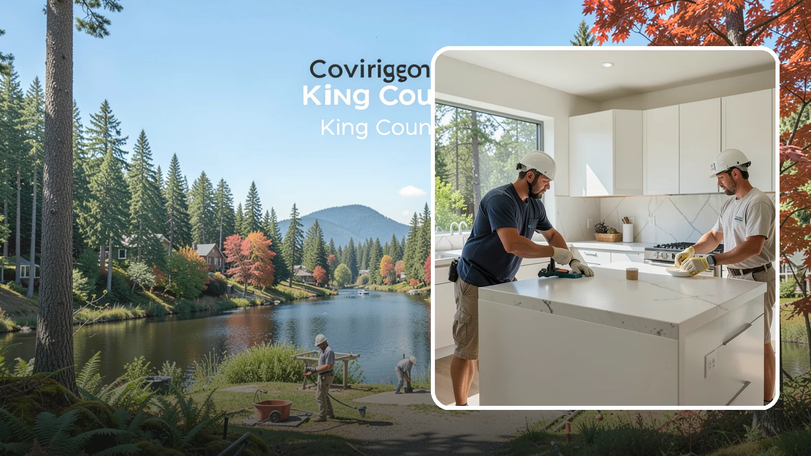 Solid Surface Countertop Installation in Covington, King County, WA - Seamless solid surface countertop installation with integrated sinks and virtually invisible joints.