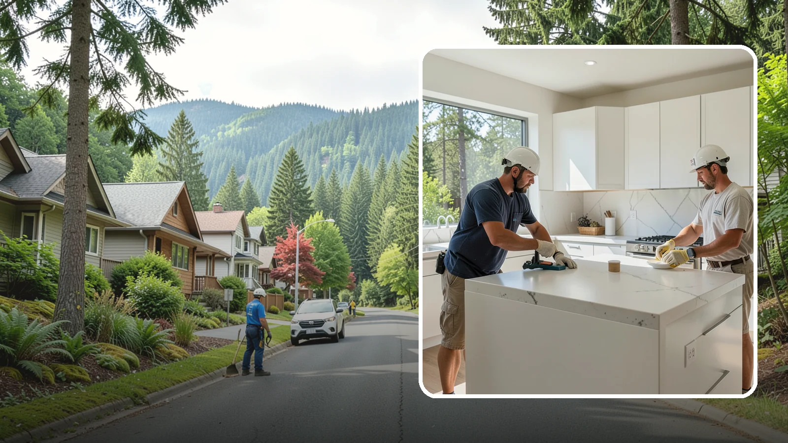 Solid Surface Countertop Installation in Darrington, Snohomish County, WA - Seamless solid surface countertop installation with integrated sinks and virtually invisible joints.