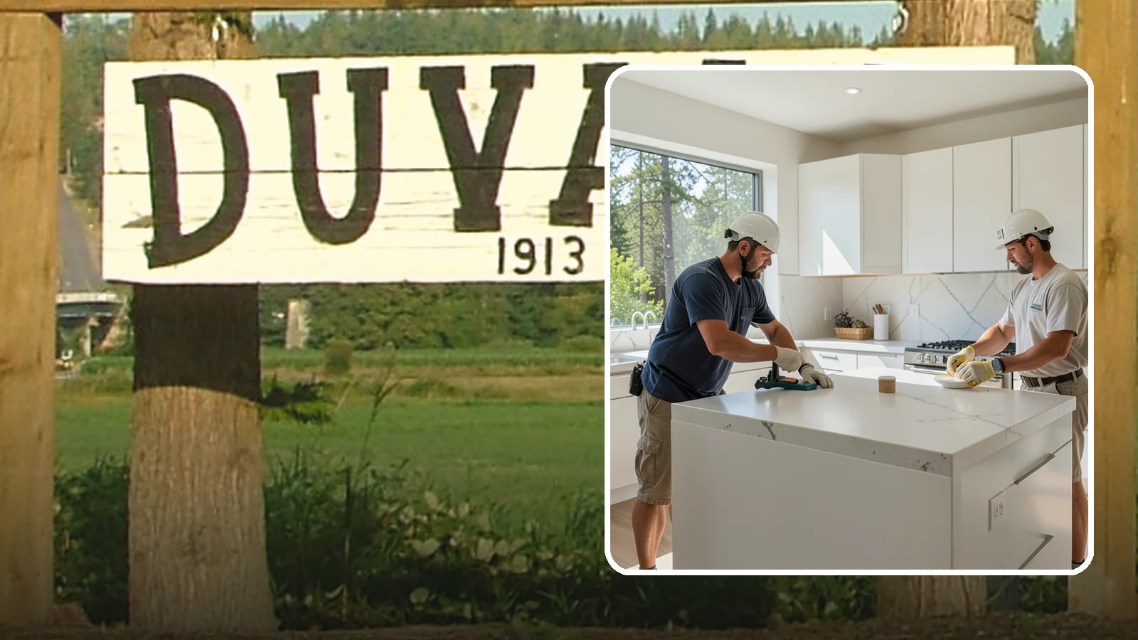 Solid Surface Countertop Installation in Duvall, King County, WA - Seamless solid surface countertop installation with integrated sinks and virtually invisible joints.