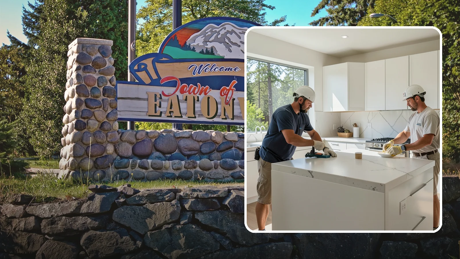 Solid Surface Countertop Installation in Eatonville, Pierce County, WA - Seamless solid surface countertop installation with integrated sinks and virtually invisible joints.