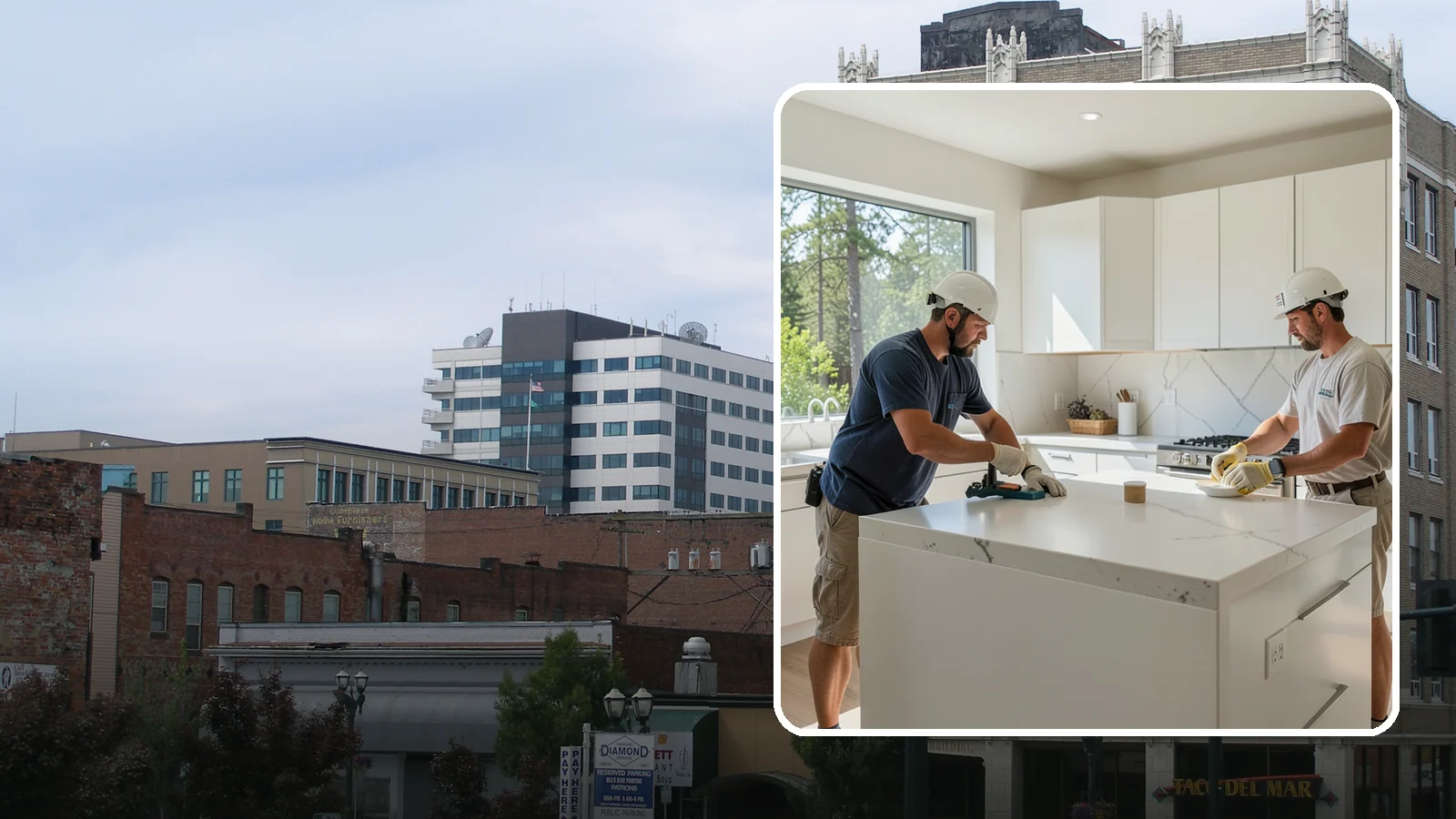 Solid Surface Countertop Installation in Everett, Snohomish County, WA - Seamless solid surface countertop installation with integrated sinks and virtually invisible joints.
