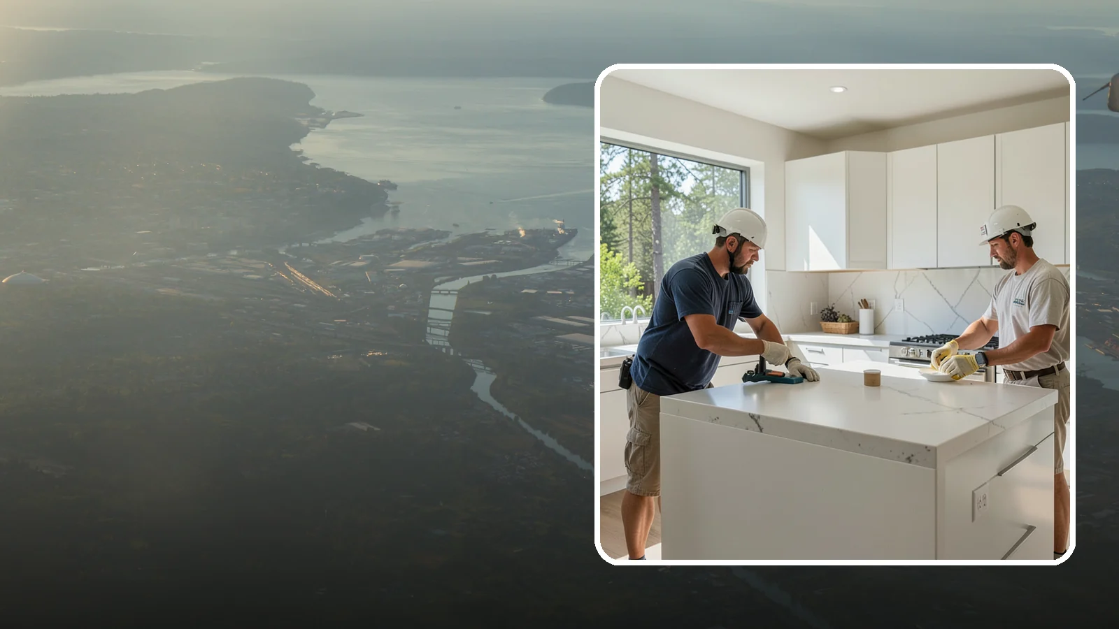 Solid Surface Countertop Installation in Fife, Pierce County, WA - Seamless solid surface countertop installation with integrated sinks and virtually invisible joints.